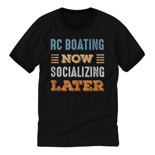 RC Boating Now Minimal Socializing Introvert Vintage Unisex Cotton Ringer T-Shirt - Raresse