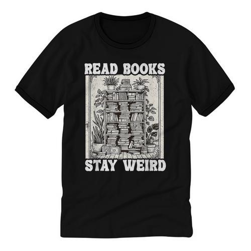 Read Books Stay Weird Introvert Book Lover Book Unisex Cotton Ringer T-Shirt - Raresse