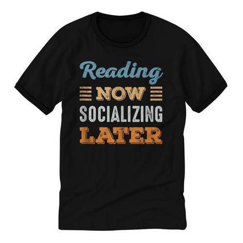 Reading Now Minimal Socializing Introvert Vintage Unisex Cotton Ringer T-Shirt - Raresse