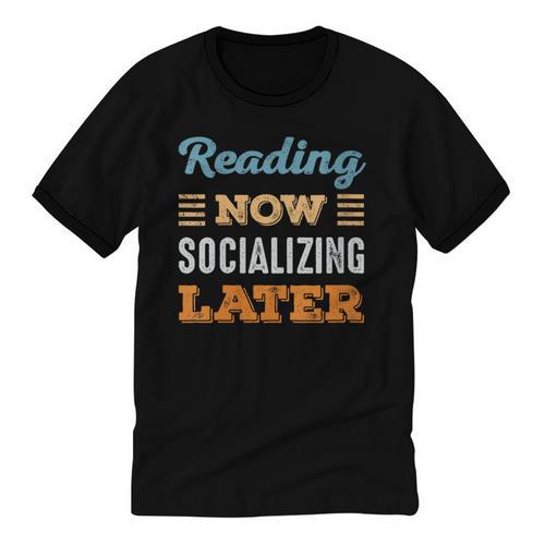 Reading Now Minimal Socializing Introvert Vintage Unisex Cotton Ringer T-Shirt - Raresse