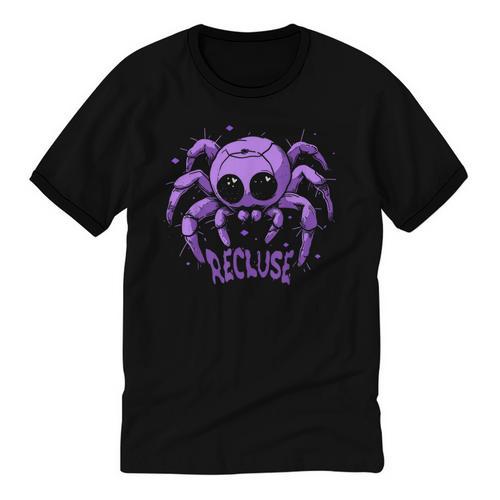 Recluse Pastel Goth Spider Shy Introvert Creepy Cute Kawaii Unisex Cotton Ringer T-Shirt - Raresse
