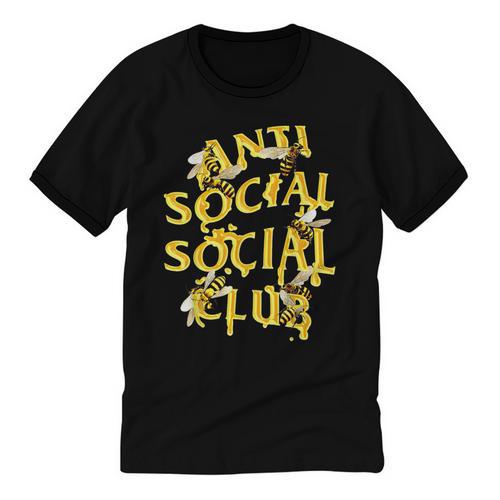 Retro Anti Social Club Bees Introvert Women Men Unisex Cotton Ringer T-Shirt - Raresse