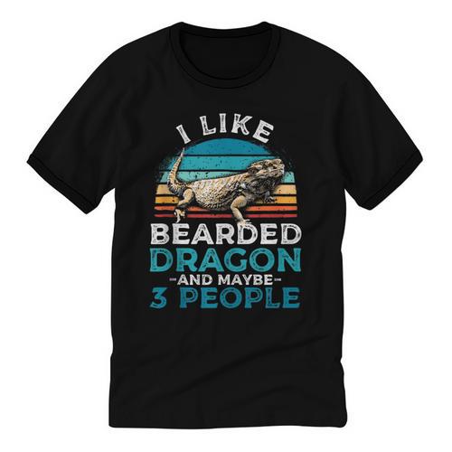 Retro Bearded Dragon Introvert For Lizard Lovers Unisex Cotton Ringer T-Shirt - Raresse