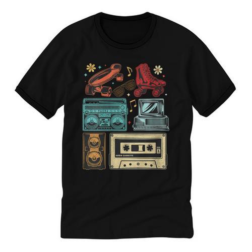 Retro Cassette 70s 80s 90s Music Vintage Party Nostalgia Unisex Cotton Ringer T-Shirt - Figerry