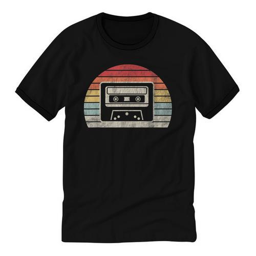 Retro Cassette Tape 80s 90s Nostalgia Unisex Cotton Ringer T-Shirt - Figerry