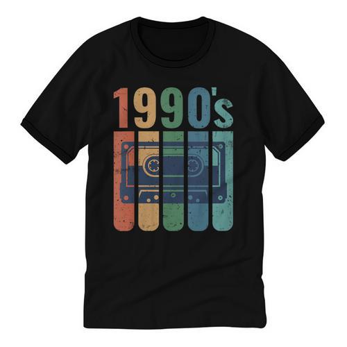 Retro Nineties Style Audio Tape Nostalgia Year 1990 Unisex Cotton Ringer T-Shirt - Figerry