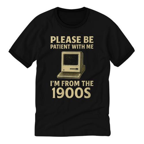 Retro Please Be Patient With Me I'm From The 1900s Computer Unisex Cotton Ringer T-Shirt - Figerry