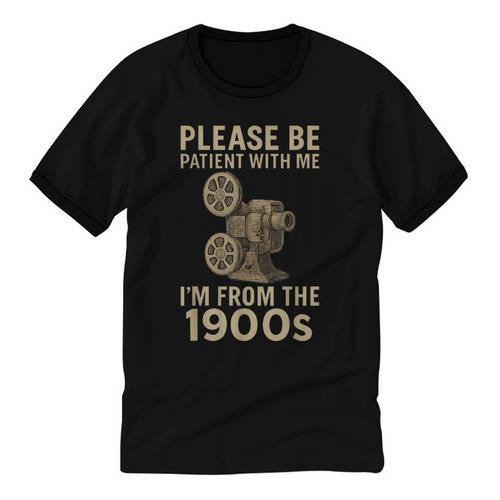 Retro Please Be Patient With Me I'm From The 1900s Projector Unisex Cotton Ringer T-Shirt - Figerry