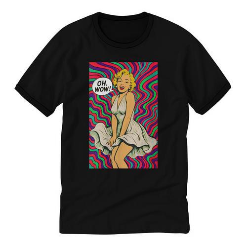 Retro Pop Art Vintage Style Blonde Psychedelic 50s Nostalgia Unisex Cotton Ringer T-Shirt - Figerry