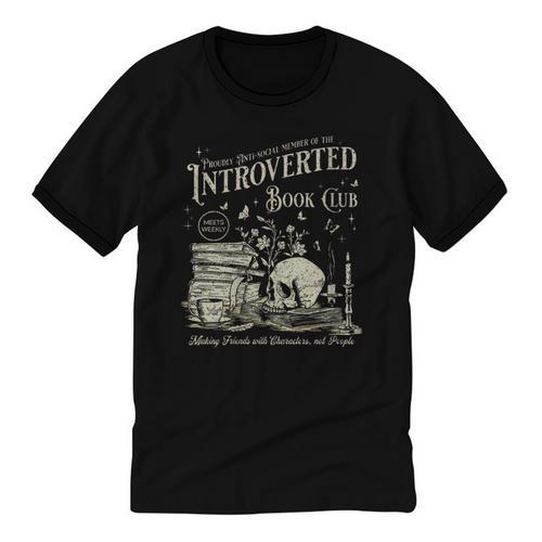 Retro Proud Anti Social Member Of Introverted Book Club Unisex Cotton Ringer T-Shirt - Raresse