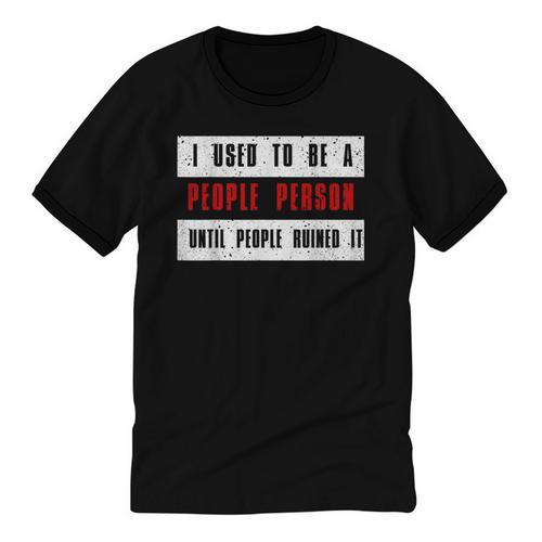 Retro Sarcastic Introvert I Used To Be A People Person Unisex Cotton Ringer T-Shirt - Raresse