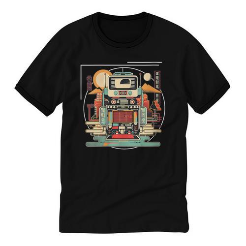 Retro Tech Stack 80s 90s Nostalgia Analog Devices Unisex Cotton Ringer T-Shirt - Figerry
