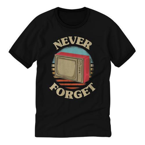 Retro TV Never Forget Nostalgia Vintage Unisex Cotton Ringer T-Shirt - Figerry