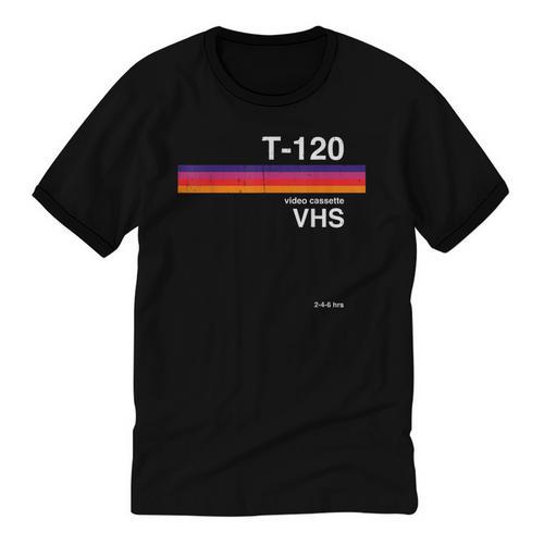 Retro VHS Tape Graphics 80s 90s Nostalgia Costume Unisex Cotton Ringer T-Shirt - Figerry