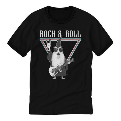 Rock & Roll Wizard Music Nostalgia Unisex Cotton Ringer T-Shirt - Figerry