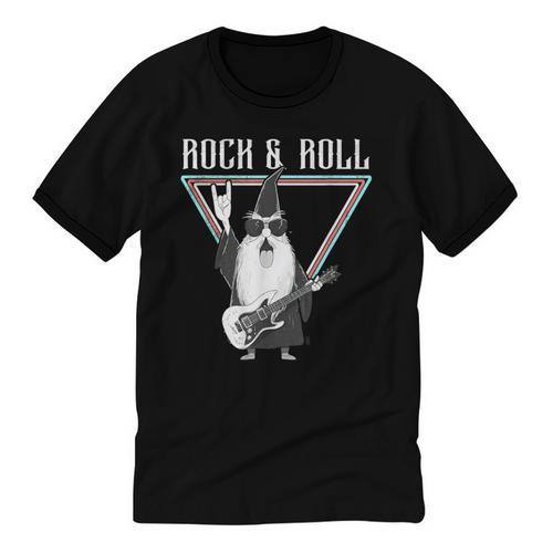 Rock & Roll Wizard Music Nostalgia Unisex Cotton Ringer T-Shirt - Figerry
