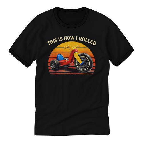 This Is How I Rolled Retro Toys Big Wheel Tricycle Nostalgia Unisex Cotton Ringer T-Shirt - Figerry