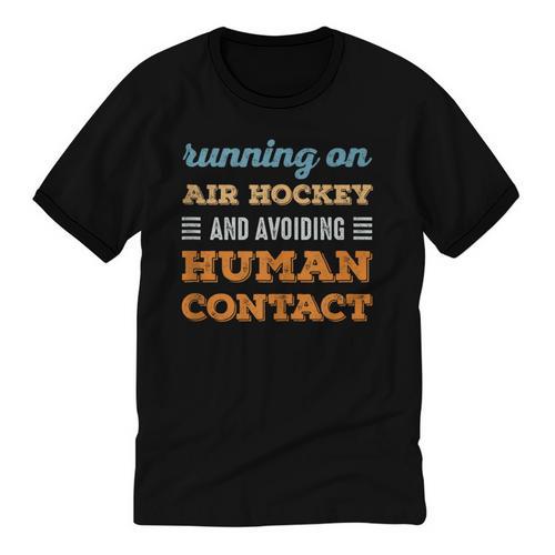 Running On Air Hockey Social Introvert Humor Vintage Unisex Cotton Ringer T-Shirt - Raresse