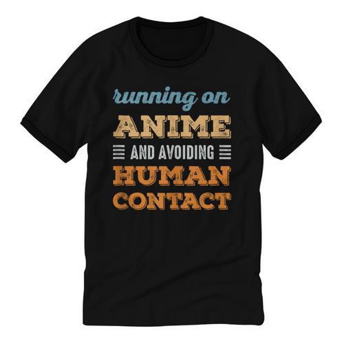 Running On Anime Social Introvert Humor Vintage Unisex Cotton Ringer T-Shirt - Raresse