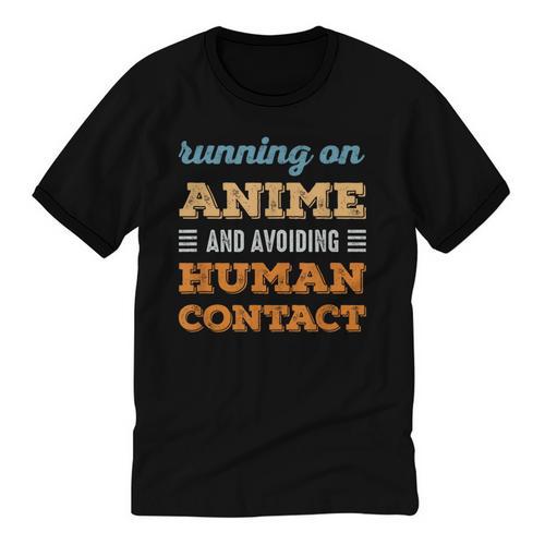 Running On Anime Social Introvert Humor Vintage Unisex Cotton Ringer T-Shirt - Raresse