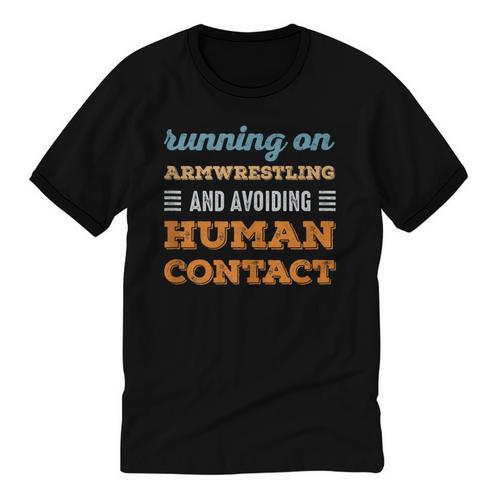 Running On Armwrestling Social Introvert Humor Vintage Unisex Cotton Ringer T-Shirt - Raresse