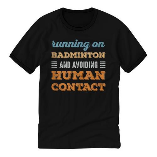 Running On Badminton Social Introvert Humor Vintage Unisex Cotton Ringer T-Shirt - Raresse