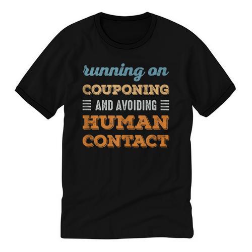 Running On Couponing Social Introvert Humor Vintage Unisex Cotton Ringer T-Shirt - Raresse