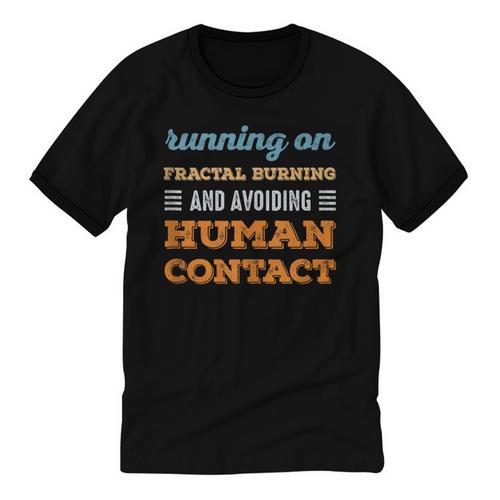 Running On Fractal Burning Social Introvert Humor Vintage Unisex Cotton Ringer T-Shirt - Raresse
