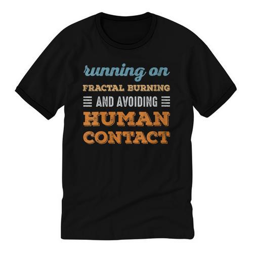 Running On Fractal Burning Social Introvert Humor Vintage Unisex Cotton Ringer T-Shirt - Raresse