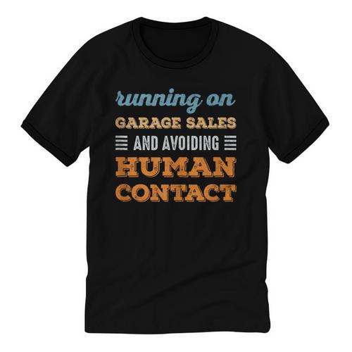 Running On Garage Sales Social Introvert Humor Vintage Unisex Cotton Ringer T-Shirt - Raresse