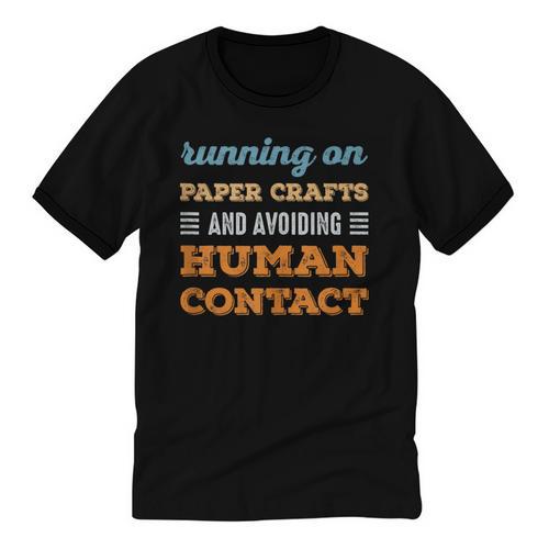 Running On Paper Crafts Social Introvert Humor Vintage Unisex Cotton Ringer T-Shirt - Raresse
