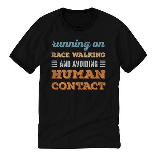 Running On Race Walking Social Introvert Humor Vintage Unisex Cotton Ringer T-Shirt - Raresse