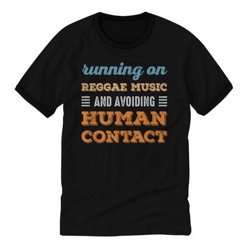 Running On Reggae Music Social Introvert Humor Vintage Unisex Cotton Ringer T-Shirt - Raresse