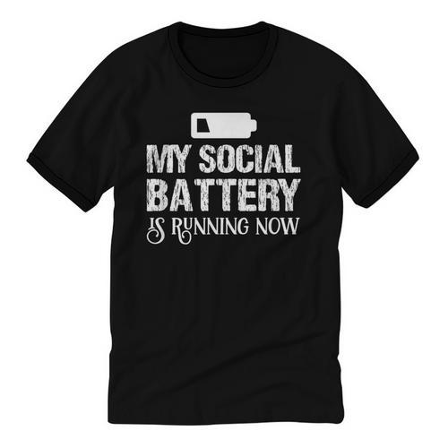 Sarcastic Anti Low Social Battery Social Introvert Unisex Cotton Ringer T-Shirt - Raresse