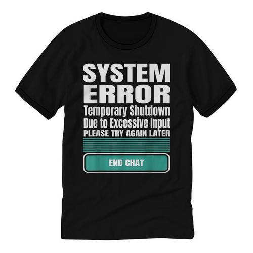 Sarcastic Apparel For Antisocial Introverts System Error Unisex Cotton Ringer T-Shirt - Raresse