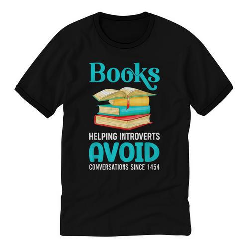 Sarcastic Books Anti Social Introvert Book Conversation Unisex Cotton Ringer T-Shirt - Raresse