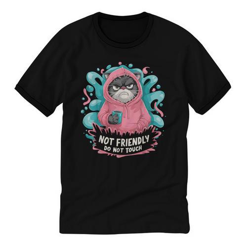Sarcastic Loner Introvert Clothing Not Friendly Do Not Touch Small Unisex Cotton Ringer T-Shirt - Raresse