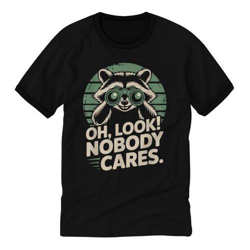 Sarcastic Saying Oh Look Nobody Cares Humor Introverts Unisex Cotton Ringer T-Shirt - Raresse