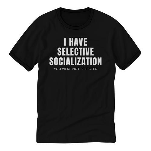 Selective Socialization For Introverts And Shy People Unisex Cotton Ringer T-Shirt - Raresse