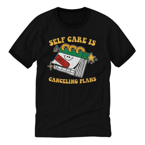 Self Care Is Canceling Plans Introvert Unisex Cotton Ringer T-Shirt - Raresse