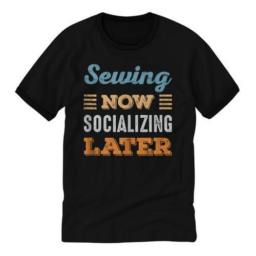Sewing Now Minimal Socializing Introvert Vintage Unisex Cotton Ringer T-Shirt - Raresse