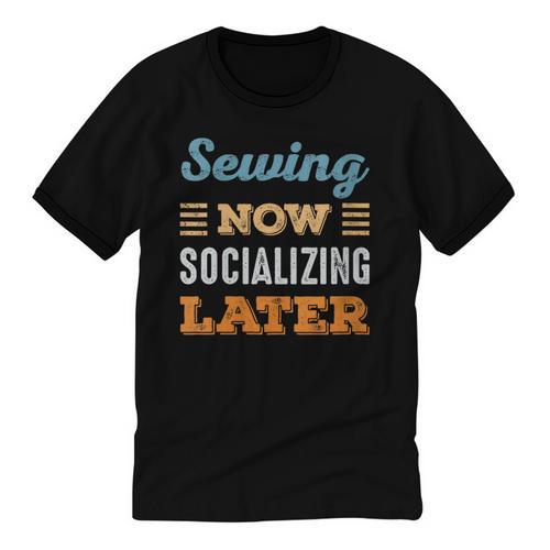 Sewing Now Minimal Socializing Introvert Vintage Unisex Cotton Ringer T-Shirt - Raresse