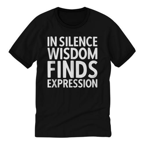 In Silence Wisdom Finds Expression Introvert Quote Unisex Cotton Ringer T-Shirt - Raresse