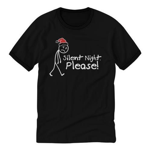 Silent Night Please Christmas Introvert Unisex Cotton Ringer T-Shirt - Raresse