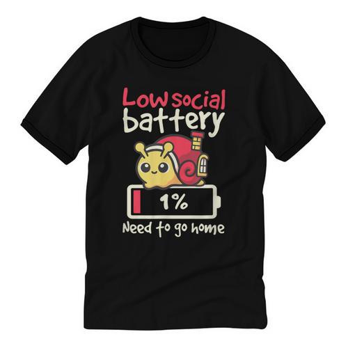 Snail Low Social Battery Need To Go Home Tee For Introvert Unisex Cotton Ringer T-Shirt - Raresse