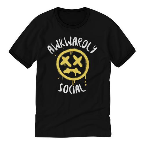 Socially Awkward Introvert Social Anxious Awkwardly Social Unisex Cotton Ringer T-Shirt - Raresse