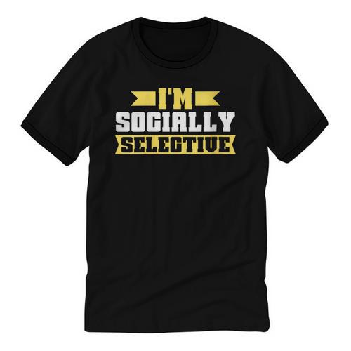 Im Socially Selective Introvert Unisex Cotton Ringer T-Shirt - Raresse