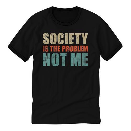 Society Is The Problem Not Me Sarcastic Introvert Unisex Cotton Ringer T-Shirt - Raresse