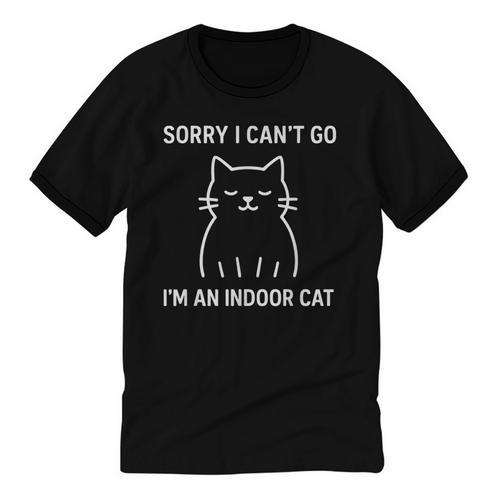 Sorry I Can’t Go I’m An Indoor Cat Introvert Lover Unisex Cotton Ringer T-Shirt - Raresse