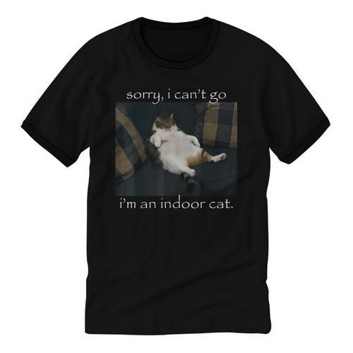 Sorry I Can’t Go I’m An Indoor Cat Introvert Meme Unisex Cotton Ringer T-Shirt - Raresse